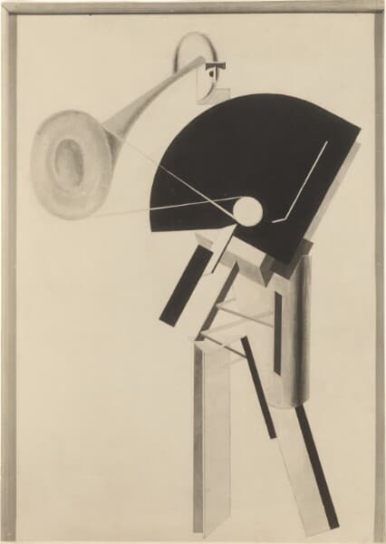 [Announcer] / [Photograph of Collage Painting by El Lissitsky entitled "Der Prolog"] — El Lazar Lissitzky
