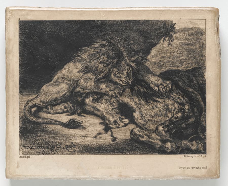 Lion Devouring a Horse — Eugène Delacroix