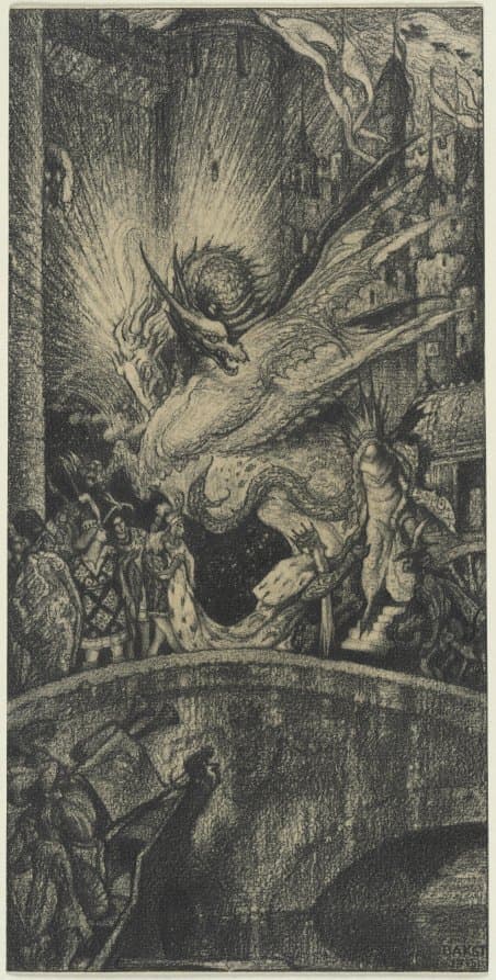 Study for The Sleeping Beauty: The Aged King Pleads with the Good Fairy — Léon Bakst